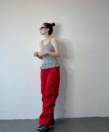 Red 3D Sweat Pants #250418